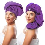 The OG Shower Cap - Purple large shower cap for Long Hair, Braids, Dreadlocks and Hair Extensions - Waterproof, Washable, Reusable Hair Accessories for Women, Men, and Teens - The Original Braid Tree