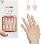 KISS Salon Acrylic, Press-On Nails, Nail glue included, 'Crush Hour', French, Petite Size, Squoval Shape, Includes 28 Nails, 2g Glue, 1 Manicure Stick, 1 Mini File