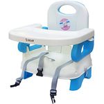 GOCART WITH G LOGO Baby Booster Feeding Chair -Easy Travel Chair - with Safety Belt and Removable Dining Tray for Infants and Toddlers (Blue)