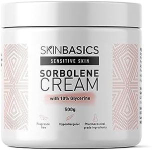 SKIN BASICS Sorbolene Cream with 10% Glycerine Jar 500g - Gentle Soap Free Cleanser - Clinically Tested, Non-Irritating, Hypoallergenic Deep Moisturiser for Dry & Sensitive Skin - Makeup Remover