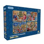 A Christmas to Remember | 4 x 500 Piece Jigsaw Puzzles | Christmas Multi-Box Jigsaw | Sustainable Puzzle for Adults | Premium 100% Recycled Board | Great Gift for Adults | Gibsons Games B Corp