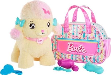 Barbie Salon Pet Adventure - Hairdressing Poodle with Handbag Playset and 6 Accessories, Lights and Sounds for Children Aged 3 and Above HPJ43