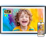 Frameo Digital Photo Frame -15.6" WiFi Large Digital Picture Frame with 1920x1080 FHD IPS Touchscreen, Built-in 32GB Storage, Instant Sharing via Frameo App, LED Lighting,Auto-Rotation