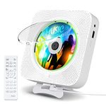 KOVCDVI CD Player with bluetooth & Background Lights Built-in Speakers CD Players for Home Wall Mountable with Remote Control FM Radio USB TF Card MP3 AUX Play