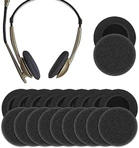 Geekria 10 Pairs 2 Inch (50mm) QuickFit Foam Replacement Ear Pads for AKG Koss Logitech Plantronics Rapoo Sennheiser Sony Headphones Ear Cushions, Headset Earpads, Ear Cups Cover (Black)