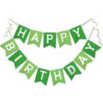 TOYVENTURES Happy Birthday Banner - Dark and Light Green