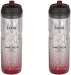 ZEFAL Pack Arctica 75-2 Bottles Bicycle 750 ml - Thermos Flask Bicycle - Odourless and Waterproof - Sports Water Bottle BPA-Free - Silver/Red