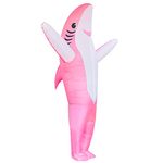 Stegosaurus Inflatable Pink Shark Costume for Adult Funny Inflatable Halloween Costumes Cosplay Fantasy Costume (Pink)