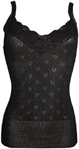 Snowdrop Ladies Thermal Sleeveless Camisole Vest Winter Underwear Black (Medium 10-12 UK)