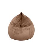 Dojo Teardrop Bean Bag Chair (Filled) - Plush Ultra Soft Giant Bean Bag for Adults, Teens - Double Stitched, Easy to Clean (Velvet Brown, Filled Bean Bag)