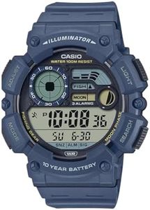 CASIO DIGITAL MULTI WINDOW FISH, MOON, ALARM,S/W,100M 10YR BATT, BLUE RESIN BAND
