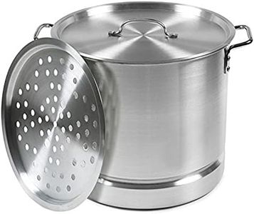 IMUSA USA MEXICANA-30 Aluminum Tamale and Steamer Steamer Pot 32-Quart, Silver