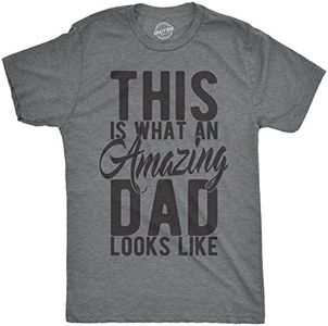 Crazy Dog T-Shirts Mens This is What an Amazing Dad Looks Like T Shirt Funny Father's Day Tee Light Grey XL