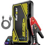 RALXER 1000A Peak Portable Car Jump Starter (Up to 7.0L Gas or 5.5L Diesel Engine), Jump Starter Battery Pack 12V Battery Jump Starters with LED Light