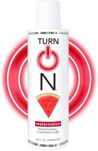 Turn On Watermelon Flavored Edible Sex Lube 8 Ounce Premium Personal Lubricant, Long Lasting Formula for Condom Safe Vegan Ph Balanced Hypoallergenic & Paraben Free Intimacy, Oral Lube for Men & Women