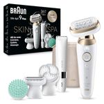 Braun Silk-épil 9 Flex SkinSpa, Epilator with 360° Flexible Head for Easy Hair Removal, Wet & Dry, Lasting Smooth Skin, All-in-One Kit, with Body Mini Shaver, 9-481 3D, White/Gold