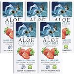 Aloe Cadabra Flavored Personal Lubricant Organic Passion Lube for Anal Sex, Oral, Women, Men & Couples, Naked Strawberry 2.5 Ounce (Pack of 5)