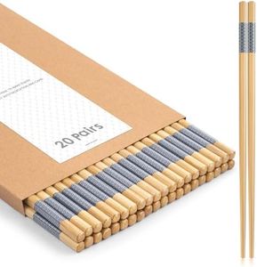 LOROTOCO Bamboo Chopsticks Reusable 20Pairs | Eating | Non slip | Chinese -（9.45in）