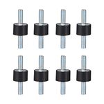 uxcell D15 x H10 Rubber Vibration Isolator Mounts Shock Absorber with M5 x 15mm Studs 8pcs