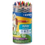 LYRA Ferby Wooden Chunky Coloured Pencils, 18 Pieces in Assorted Colours, Ideal for Children & Schools