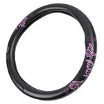 BDK Universal Fit Comfort Grip Steering Wheel Cover - (Pink Butterflies)