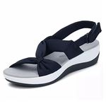 LIRU Women's Dr.Care Orthopedic Arch Support Reduces Pain Comfy Sandal, Orthopedic Sandals for Women Arch Support, Comfortable Good Arch Support Strappy Walking Sandals for Women (Blue, 5.5)