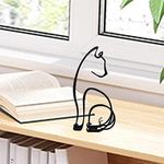 YRHSPORT Cat Minimalist Art Sculpture, Personalized Metal Abstract Metal Line Crafts Creative Statue for Living Room, Home Office, Desk, Wall Decoration