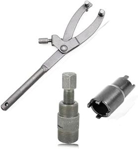 QISF 3Pcs Spanner Wrench Magneto Fly Wheel Clutch Hub Adjustable Tool + 24mm & 27mm and 20mm & 24mm Clutch Lock Nut Spanner Repair Tools for Motorcycle ATV Scooter Dirt Bike Go Kart
