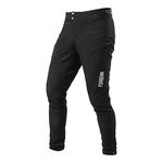 FORBEMK Mountain Bike Trousers Men's Cycling Trousers Long Lightweight Breathable Water-Repellent MTB Pants Mountain Bike Outdoor Sports Trousers-Black-34