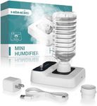 HOMDIS Travel Humidifier, Portable Small Humidifier for Plants, Bedroom, Office, Hotel or Car, 5000mAh Battery Operated Mini Cool Mist Humidifiers, Quiet 23dB, Auto-off, Night Light & BPA-Free, White