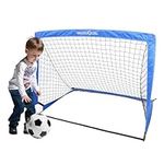 JUNGLE WELL Football Goal for Kids, 4' X 3' Foldable Portable Toddler Football Net with Carry Bag, Football Training Equipment for Kids Baby for Garden, Backyard, Playground