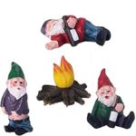 OSTNKART Lucky Garden Gnomes Miniature Home Decor Statue for Good Luck Figurines Outdoor Indoor Yard Lawn Porch Ornament Men Special Unique Gift Idea Multicolour (4 PCS)