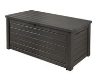 Garden Store Direct Rockwood XL Garden or Deck Cushion/Storage Box, Anthracite, Huge 630 Litre / 165 Gallon Capacity. Sit On Lid For 2 People. 155 x 72.4 x 69.4cm Size