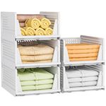 Neprock 5-Pack Plastic Storage Drawers Closet Organizers, Stackable Storage Bins Closet Organizers and Storage for Clothes, Wardrobe Closet Clothing Organizers for Bedroom, Kitchen, Bathroom(5L)