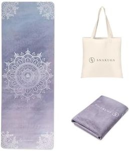 SNΛKUGΛ Yoga Mat - Premium Print Travel Fitness & Exercise Mat - Large Natural Suede Non Slip Eco Friendly Yoga Mats 1/16 Inch Thick for All Types of Yoga, Pilates & Floor Workouts, 72" L x 26" W x 1.5mm