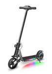 E-RIDES Electric Scooter,6.5'' Foldable Electric Scooter,Colorful Lights Kids Electric Scooters Max 8Mph,3-5 Miles of Range,Electric Scooter Kids LED Display,Shock Absorbing Comfort E Scooter (BLACK)