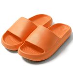 House Slipper For Man And Women Pillow Slides Non-Slip Lightweight Open-toe Shower Shoes Quick Drying Extra Thick Sandals (New Orange, numeric_5_point_5)