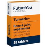 Turmeric+ Supplement – 28 Turmeric Tablets 30x More Absorbable – Curcumin Tablet Patented Meriva Formulation with Vitamins C – Turmeric Tablets for Bones, Joints & Muscles by FutureYou Cambridge