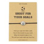 Shoot For Your Goals Football Charm Wish String Bracelet