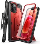 SUPCASE Case for iPhone 13 Pro (2021) 6.1 inch, with Built-in Screen Protector, Kickstand, Belt Clip [Unicorn Beetle Pro] Full Body Protection Heavy Duty Shockproof (Red)