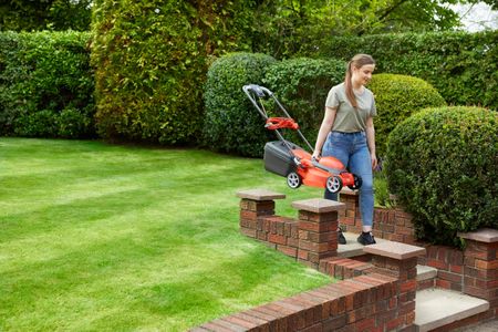 Flymo EasiStore 300R Electric Rotary Lawn Mower – 30cm, 30L, Rear Roller