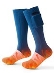 Warmco Heated Socks for Men Women - 2024 Upgraded 5000mAh Rechargeable Battery Heat Insulated Sox Up to 6-9 Hours, Washable Electric Thermal Warming Socks for Hunting Winter Skiing Outdoors