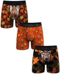 Shinesty Hammock Support Mens Boxer Briefs with Pouch | Mens Underwear Flyless | US Small 3 Pack Fall Prints