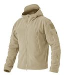 EKLENTSON Lumberjack Jacket Mens Hoodie Zip Up Winter Outdoor Work Coats Warm Fleece Top Military Jacket Beige,M