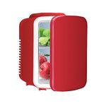 Simple Deluxe Mini Fridge, 4L/6 Can Portable Cooler & Warmer Freon-Free Small Refrigerator, Provide Compact Storage for Skincare, Beverage, Food, Cosmetics, for Bedroom, Office, Dorm, Red