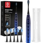 Oclean Sonic Electric Toothbrush TravelGo FlowSet, 180 Days Battery Life, 76000 VPM Motor, 5 Modes, Waterproof, USB C Rechargeable, 6 Replacement Heads & Travel Case, Eco-Friendly Packaging, Blue