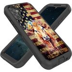 FGDRFGRW Designed for Galaxy A54 5G 6.6 Inch Case,Heavy-Duty Rugged and Durable,Shockproof Hybrid Dual-Layer Armor Protective Shell,American Flag Cow