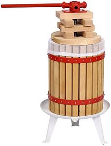 4.8 Gallon Fruit Wine Cider Press - Large Capacity Solid Wood Basket with Handle Bar Fruit Wine Cider Press - Thick Wooden Plate Vintage Traditional Juicer, Apple Grape Fruit Press for Juice Maker
