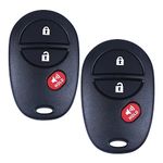 Key Fob Keyless Entry Remote Control fits for 2004-2016 Toyota Sienna Tacoma Tundra Sequoia ( GQ43VT20T 3 Btn ) Set of 2