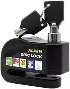 Linist Disc Brake Lock, Ultra 110db Alarm Anti-Theft Motorcycle/Bicycle Lock, Heavy Duty Security Disc Lock with Keys for Motorcycles, Scooters, and Bikes - Black